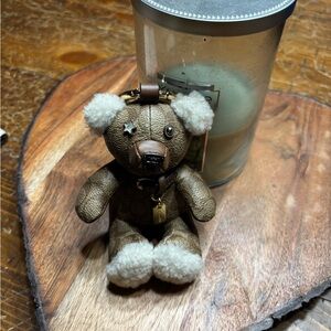 Coach Brown Teddy Bear Keychain